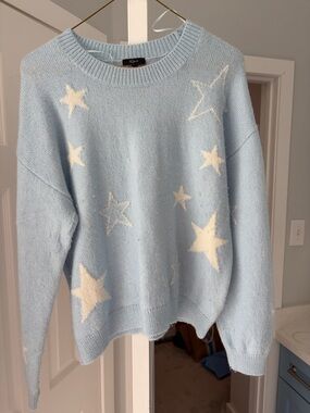 Rails Light Blue Star Crewneck Sweater